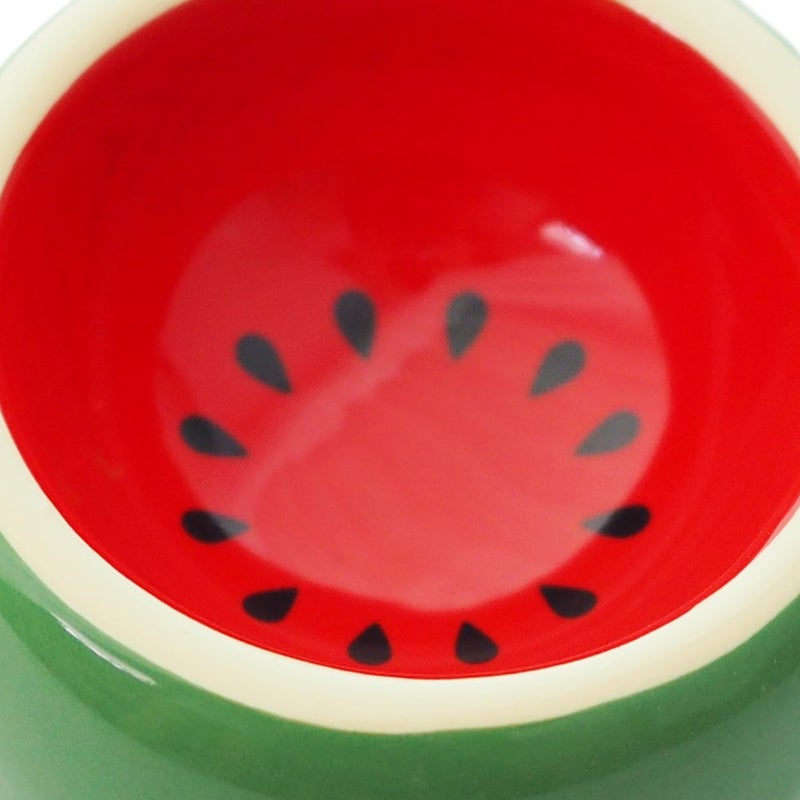 OMEM Hamster Food Bowl Ceramic Prevent Being Tipped Over Small Animal Water Dish for Guinea Pig Rodent Gerbil Cavy Hedgehog Feeding Bowl (Watermelon) - Image 4
